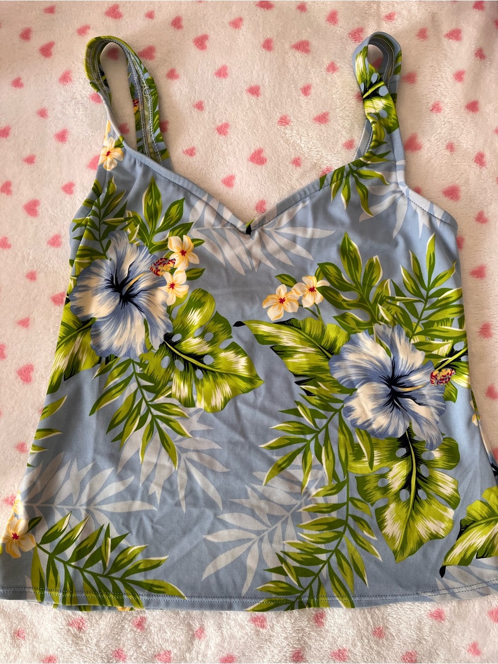 Jantzen Light Blue Tropical Floral Girls' One-Piece